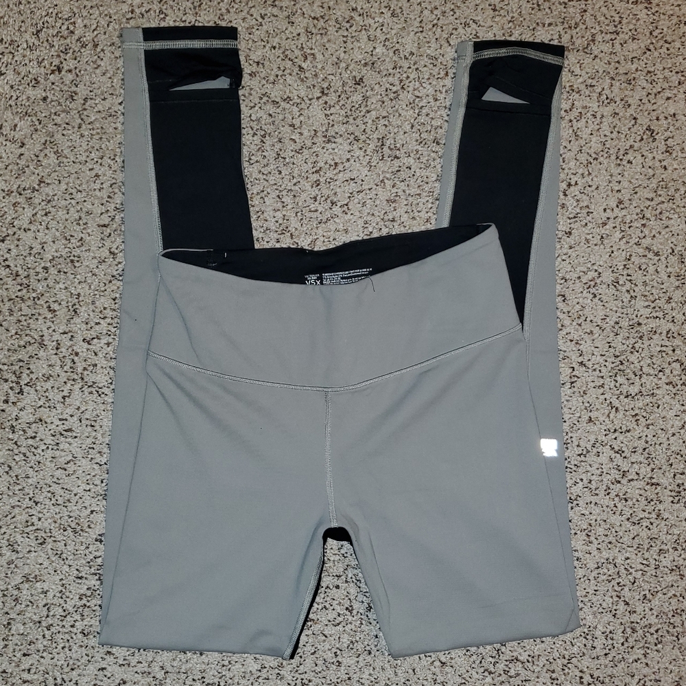 NWOT Victoria's Secret VSX Sport Yoga Gym Gray - Black Athletic leggings